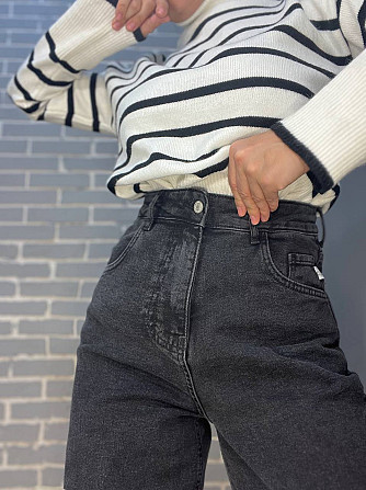 Джинсы женские Jeandia 71 skater утепленные на байке широкие бананы черные, черный, 36, 36, 79 см, 1 Одесса - изображение 9
