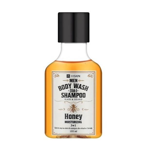 Гель для душу 3в1 Медовий Віскі Body Wash and Hair and Beard Shampoo Whisky Honey HiSkin 100 мл Київ - фото 1