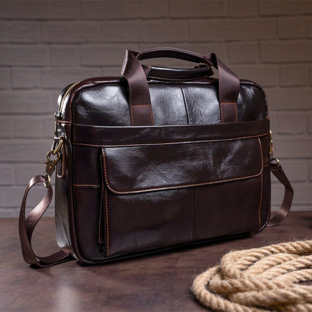 Сумка мужская под ноутбук Vintage 14750 Коричневая Киев - изображение 9