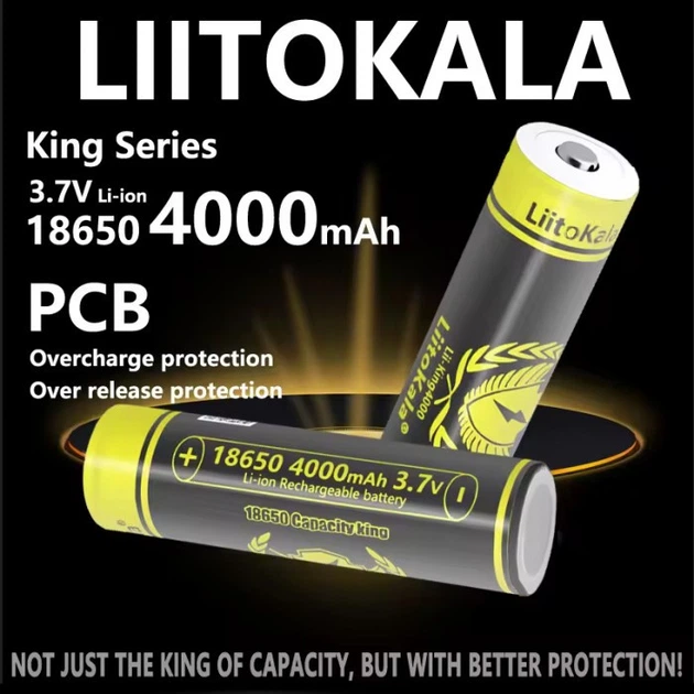Акумулятор 18650 LiitoKala 4000mAh 3.7V Li-ion KING із захистом Вінниця - фото 4