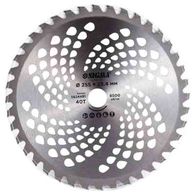 Нож для триммера Sigma с твердосплавными напайками 255x25.4мм 40Т (5624491) Винница