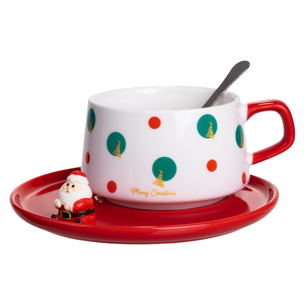 Yiwu Новорічний різдвяний порцеляновий набір «Святковий ранок» 250 мл Yiwu FM-CS-10D Коломия - фото 2
