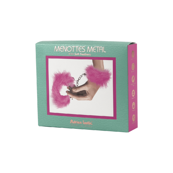 Наручники металлические Adrien Lastic Handcuffs Pink с розовой пушистой отделкой Sex Aura Киев