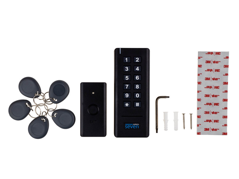 Бездротовий комплект контролю доступу SEVEN LOCK SL-7708 black Київ - фото 2