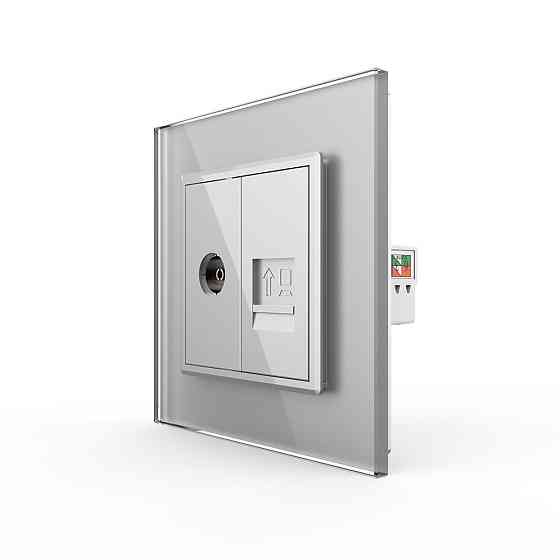 LIVOLO Розетка комп'ютерна RJ-45 і ТБ розетка Livolo сірий скло (VL-C791VC-15) Коломия