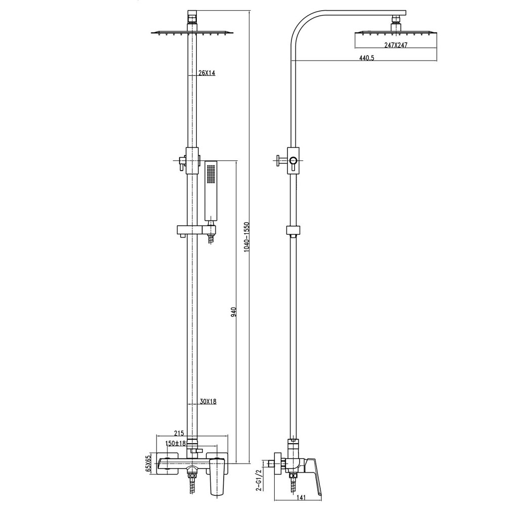 Душевая система TOPAZ LEXI TL 21105-H57-BL (000031703) Киев - изображение 7