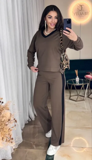 Жіночий костюм з рубчику з брюками палаццо Одеса - фото 19