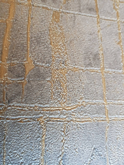 Шпалери Marburg Tango 58809 лофт 3д під штукатурку під бетон темно-коричневі із золотом 10х0,70 Київ - фото 1