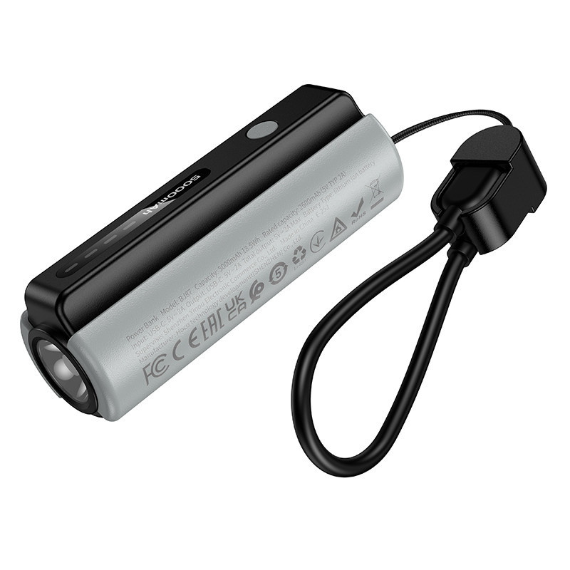 Павербанк 5000 mAh BOROFONE BJ87 кабель в комплекте фонарик черный power bank повербанк Одесса - изображение 6