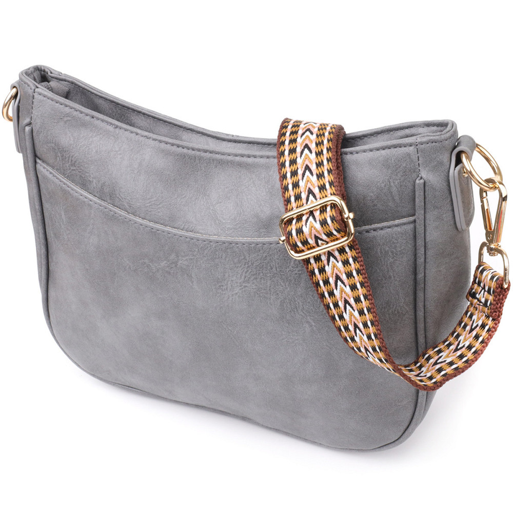 Жіноча зручна сумка з екошкіри Vintage sale_15134 Сірий Київ - фото 1