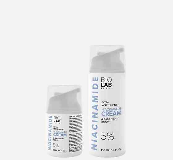 Екстра зволожуючий нічний крем-бустер з ніацинамідом 5% та ГАМК Extra Noisturizing Cream Niacinamide 5% BIOLAB Estetic, 30 мл Дніпро