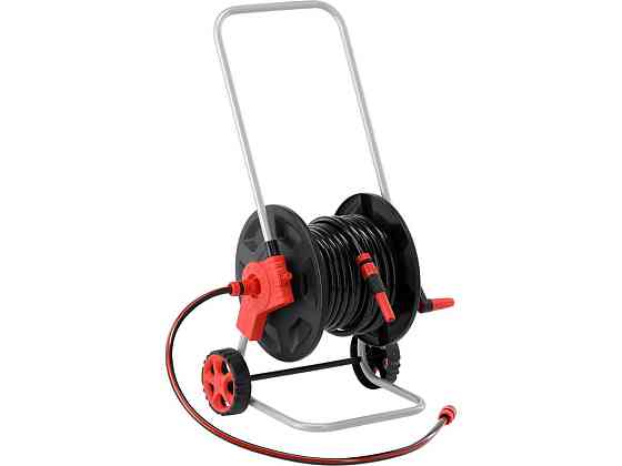 Шланг водяний Ø= 1/2" YATO l= 30 м на котушці і прямим зрошувачем на 2-колісн візку [1] Одеса