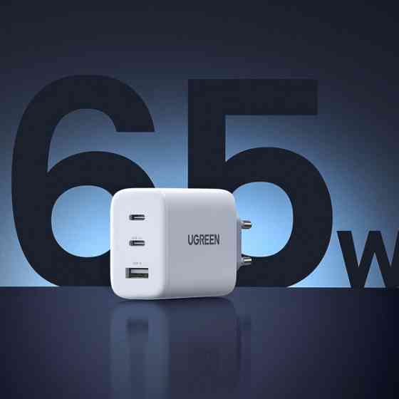 Зарядний пристрій 3xUSB 65W (2xType-C+USB QC3.0) Fast Charger Білий CD275 Ugreen (90496) Киев