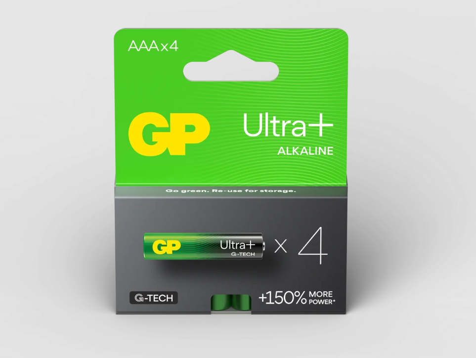 Батарейка мініпальчик AAA GP ULTRA+ Alkaline LR03 24A 1.5 V 4 шт. блістер Рівне - фото 1