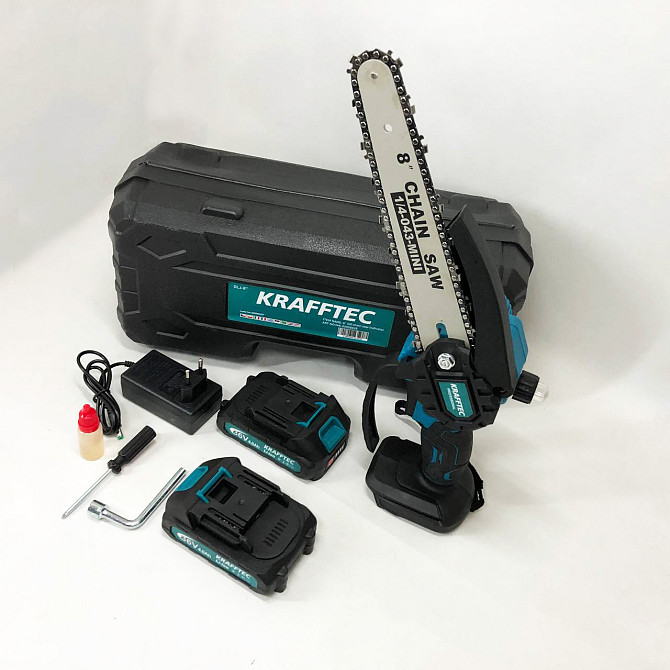 Акумуляторна пила для точної роботи Krafftec 20 см, Побутова акумуляторна ланцюгова пила DG-28 Одеса - фото 8
