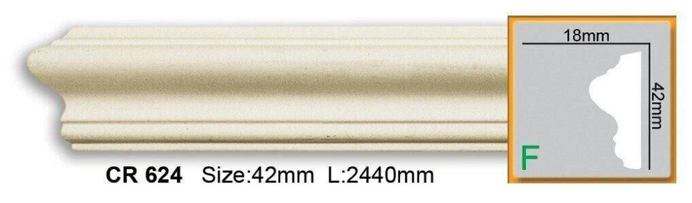 Молдинг полиуретановый гладкий Gaudi Decor CR 624 Днепр - изображение 1