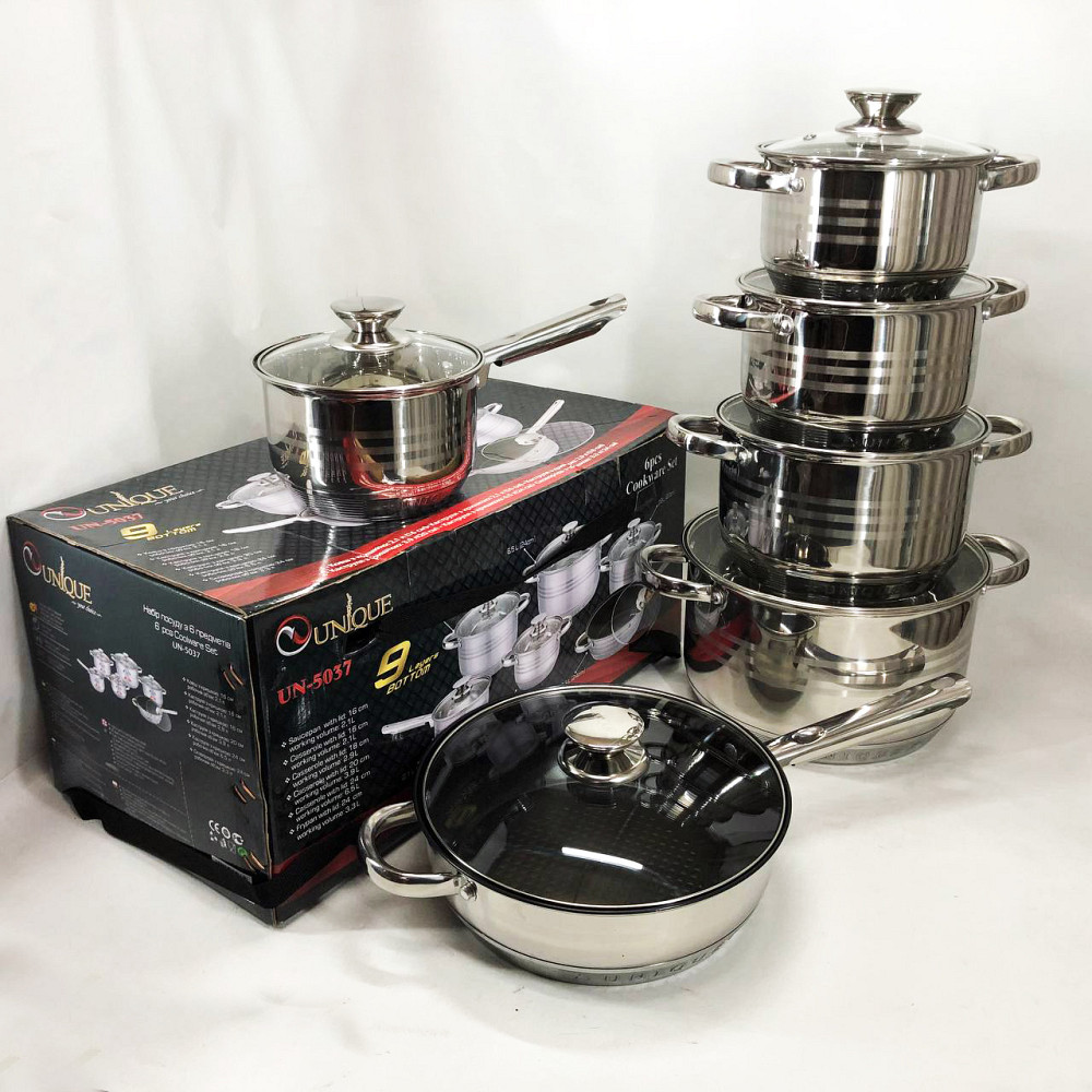 Набор кастрюль для плит UNIQUE UN-5037 12шт, Набор кастрюль-сотейников посуды для любых плит NF-22 Львов - изображение 6