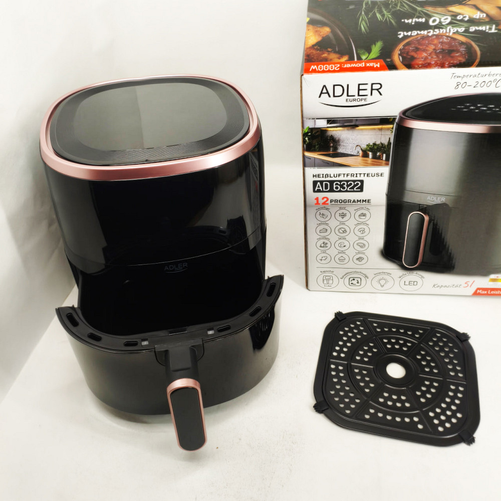 Електричний аерогриль для дому без олії Adler AD 6322 5Л 2000Вт, Мультипіч з функцією гриля ZS-10 Львів - фото 14