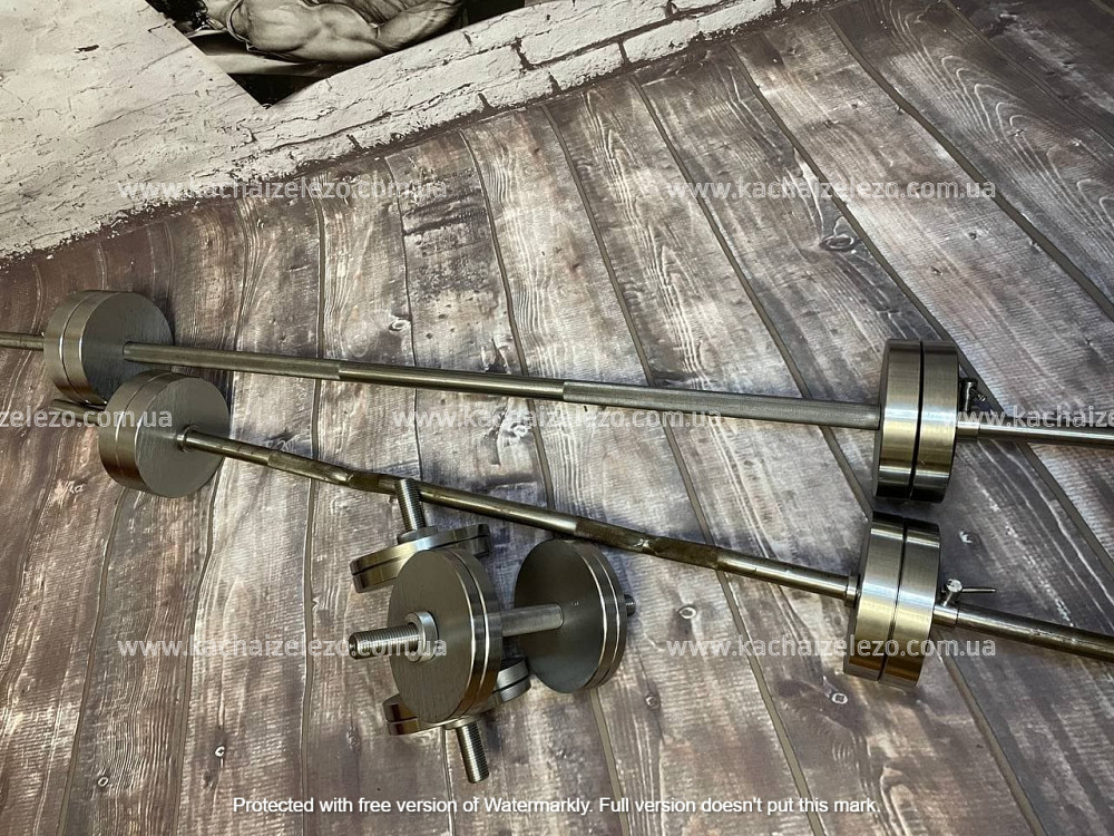 Набор 85 кг Штанга + W-образный гриф + Гантели наборные Гантели, гири, штанги и диски металлические блины Киев - изображение 1