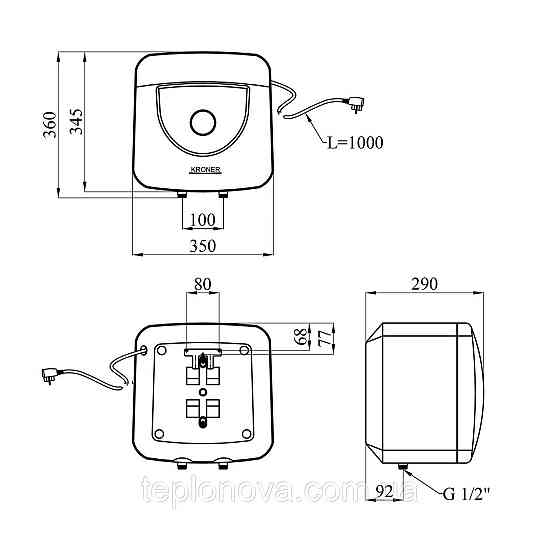 Водонагрівач Kroner Small K10SA1.5 з мокрим ТЕНом Чернівці