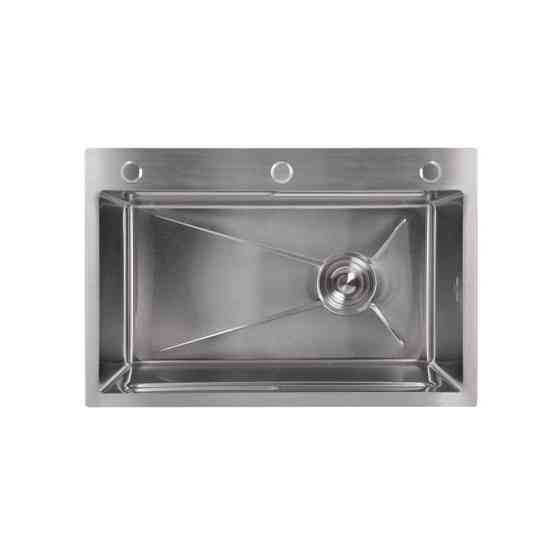 Мийка для кухні інтегрована Lidz Handmade H6845 Brushed Steel 3,0/1,0 мм LDH6845BRU49455 Київ