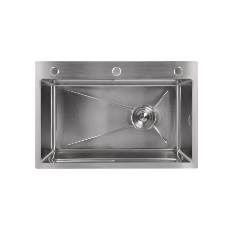 Мийка для кухні інтегрована Lidz Handmade H6845 Brushed Steel 3,0/1,0 мм LDH6845BRU49455 Київ - фото 3