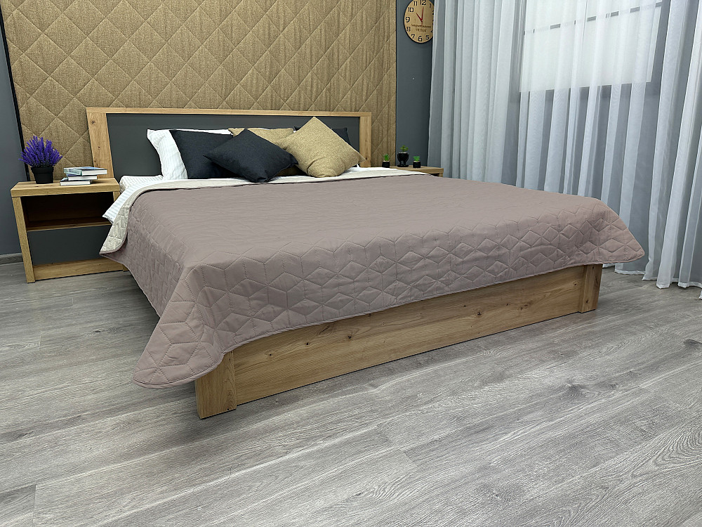 Покрывало двустороннее Decorator Microfiber куб 180х215 см серо-коричневый с бежевым (85-089) Киев - изображение 5