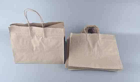 Пакет с ручками бумажный 22*29*19 бурый №34 (25 шт) Харьков