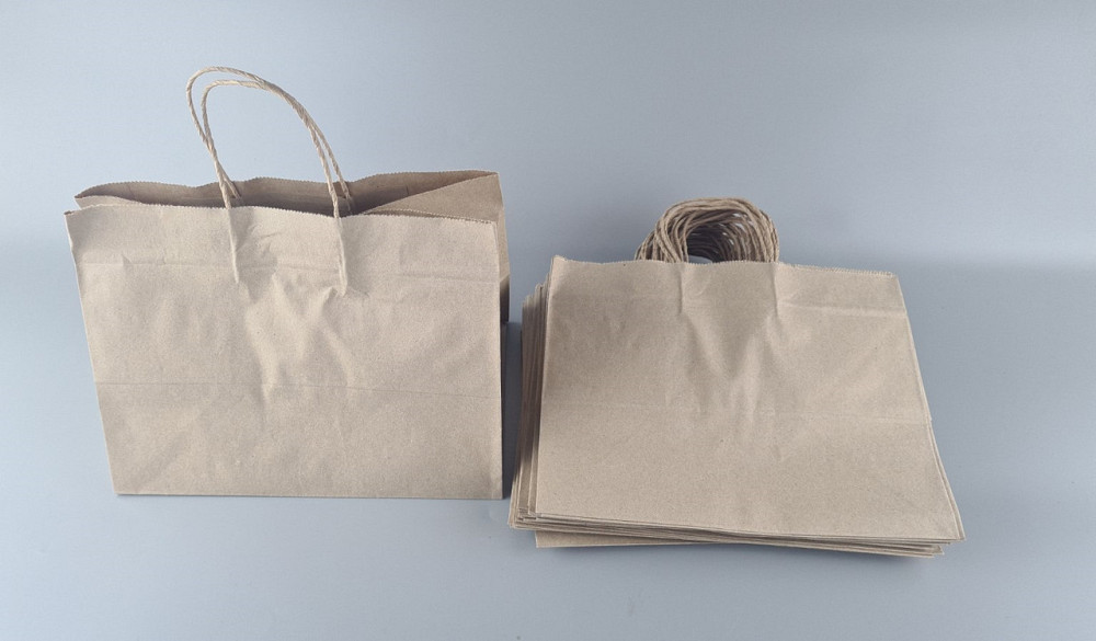 Пакет с ручками бумажный 22*29*19 бурый №34 (25 шт) Харьков - изображение 2