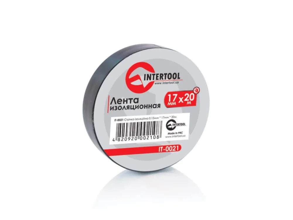 Стрічка ізоляційна Intertool — 20 м x 17 x 0,15 мм чорна Полтава - фото 1
