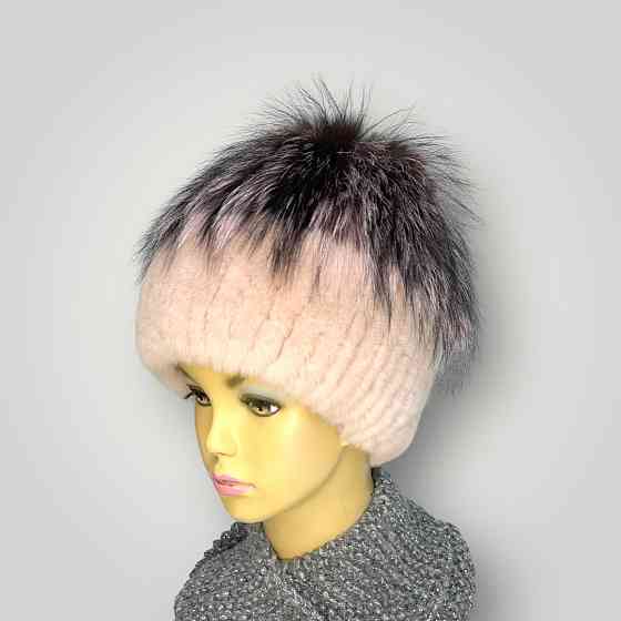 Шапка меховая женская Ника Пудровый Харьков