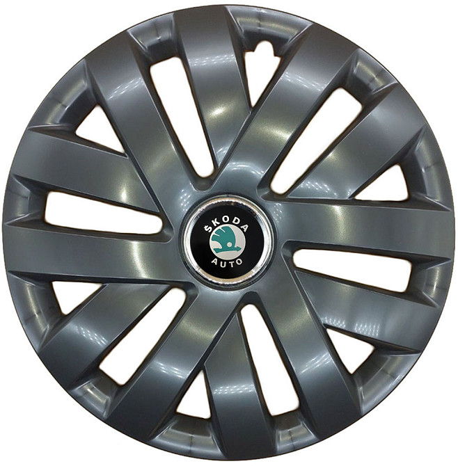 Автомобильные модельные колпаки R15 SJS Skoda (зелена) 315 4шт, чёрные Киев - изображение 1