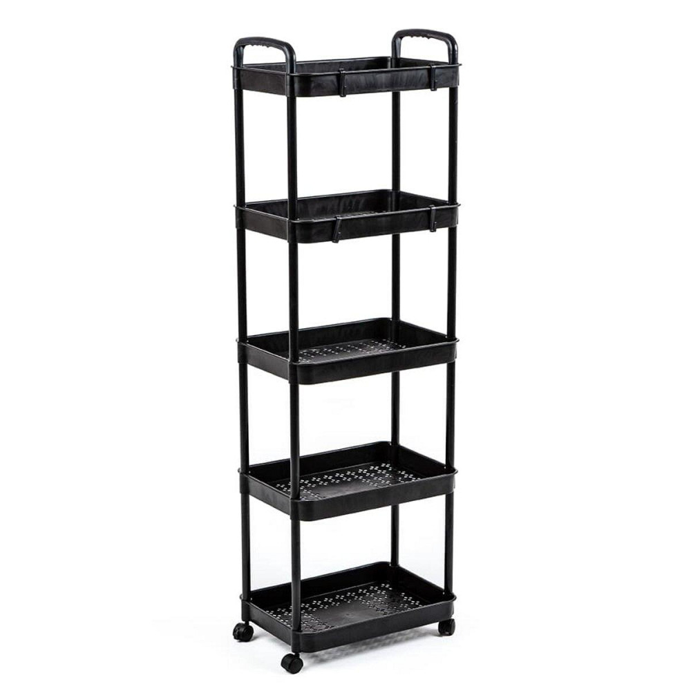 Универсальная мобильная этажерка с 5 полками, черная Киев - изображение 1