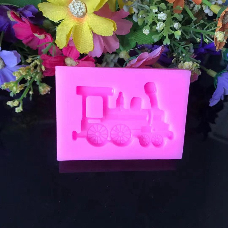 Силиконовый молд Паровоз 59 на 43 мм розовый Киев - изображение 7