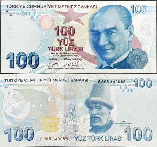 Турция 100 лир 2009(2022)г Р-226е UNC Полтава