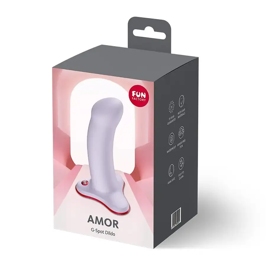 Фаллоимитатор Fun Factory AMOR Purple, длина 14,6 см, диаметр 3,7 см, изогнутый Львов - изображение 9