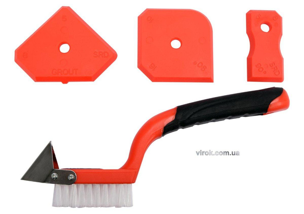 Шпатель для силікону і щітка YATO : металевий скребок, Набір 4 Од. [12/48/576] Одеса - фото 1