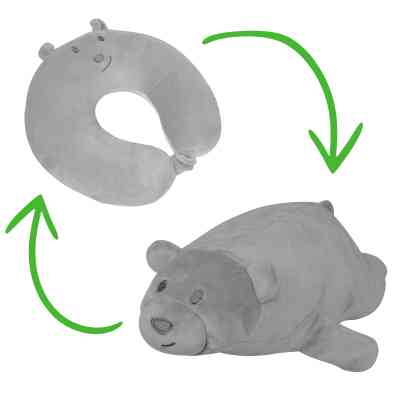 Подушка Home Line дорожная трансформер "Медвежонок" (серый) (151347) Винница