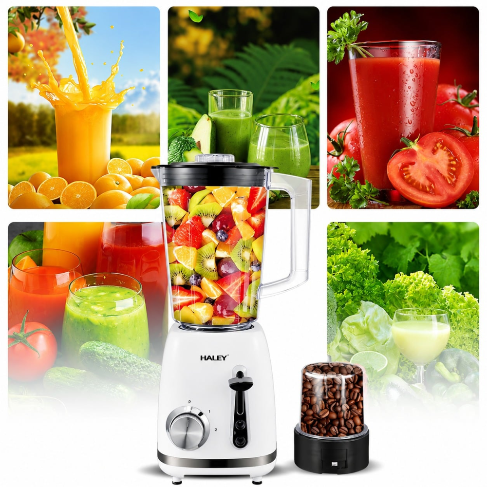 Стаціонарний фітнес-блендер Haley HY-2961 500Вт, блендер для смузі та коктейлів з переносною пляшкою шейкером Одеса - фото 6