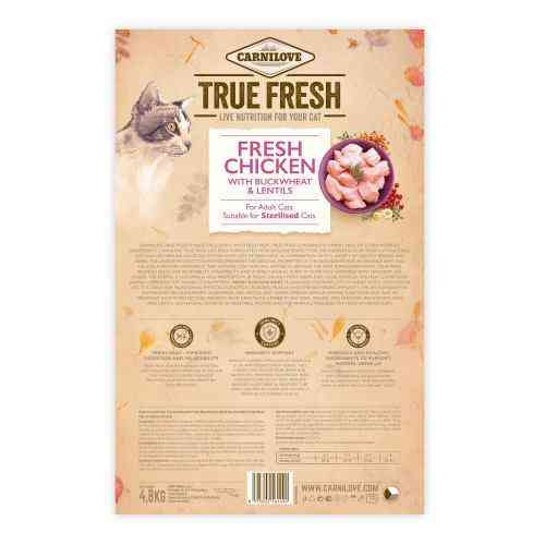 Сухий корм Carnilove True Fresh Cat для для дорослих котів, з куркою, 4,8 кг Київ