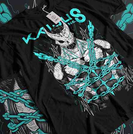 Футболка для мальчика аниме Каиджу Но Мина Схиро оверсайз (рост от 165 до 180 ) Черний AnimeJ1150m Днепр