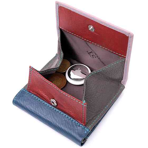 Симпатичний жіночий гаманець з оригінальною монетницею з натуральної шкіри Різнокольоровий (ST Leather) Київ