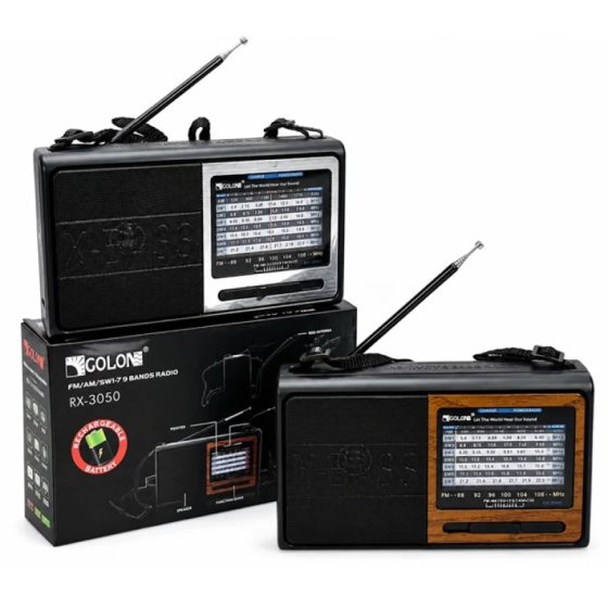 Портативний радіоприймач Golon RX-3050 з MP3, USB, microSD, вбудованим акумулятором, автоскануванням та FM/AM/SW Одеса