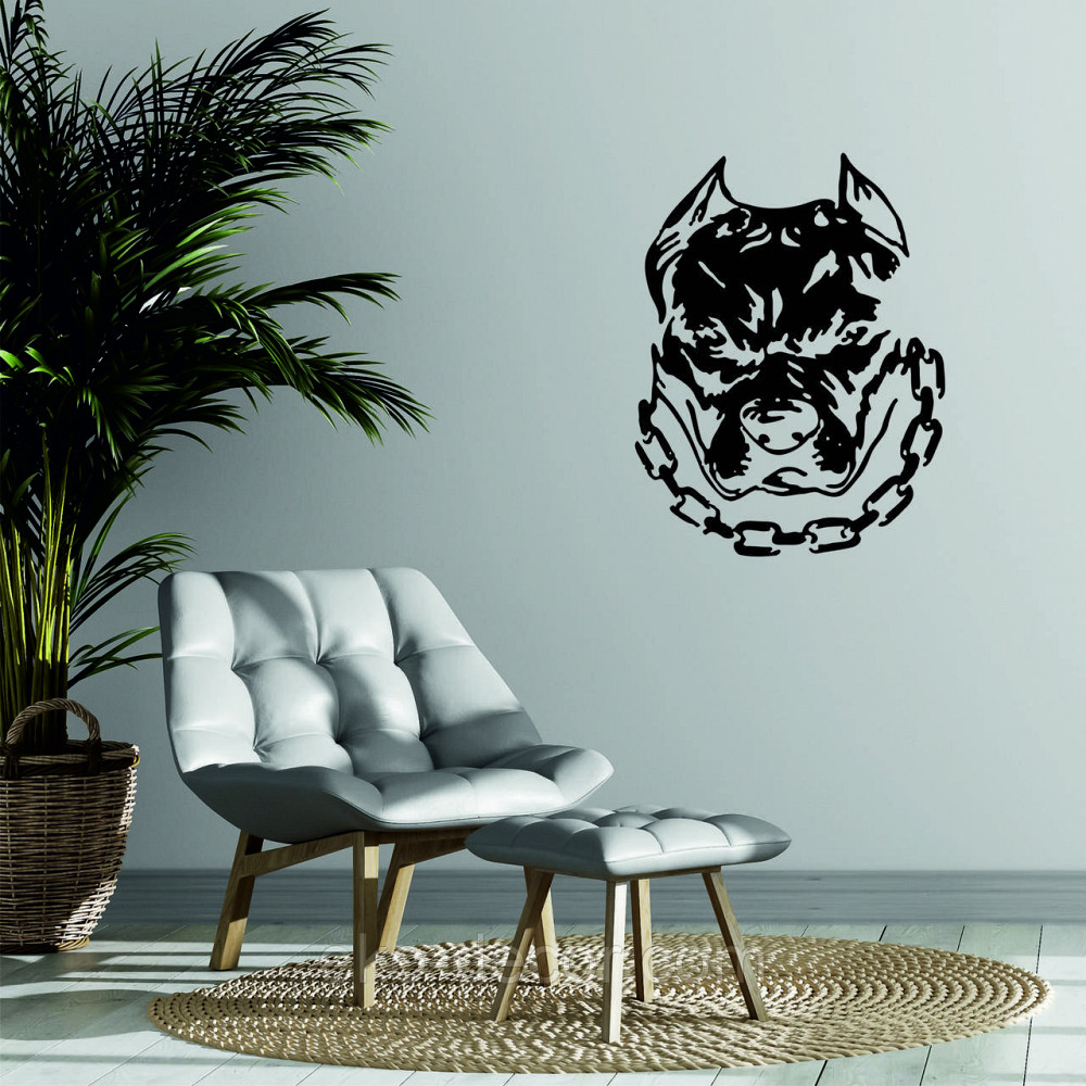 Декоративное настенное Панно «Питбуль», Декор на стену 90*69 см, Черный Киев - изображение 1