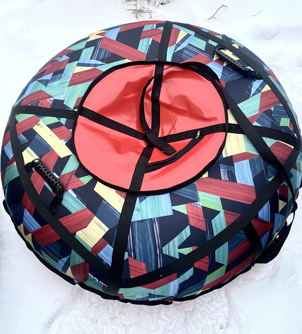 Тюбінг/ плюшка для катання/надувні санки 100 см Вишневе - фото 2