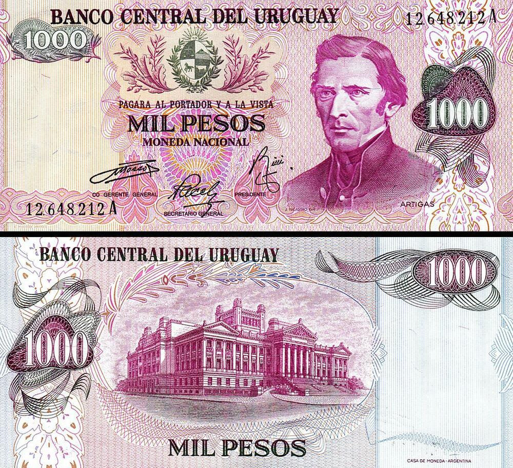 Уругвай /Uruguay 1000 Pesos (1974) Pick 52 UNC Полтава - фото 1