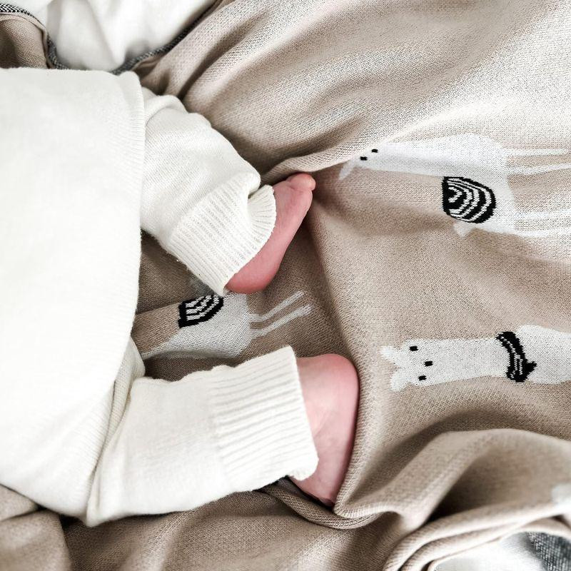 Плед Детский Lovely Svi Хлопок 80х100 см Вязаный Бежевый Лама Киев - изображение 4