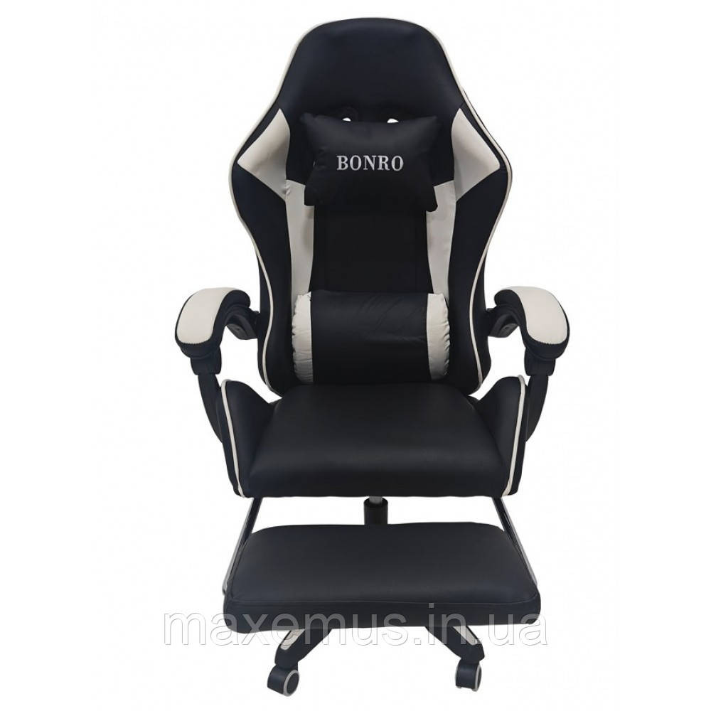 Кресло с регулировкой спинки B 9 4 5 с подставкой для ног кресло для геймера компьютерное белое Мостиська - фото 6