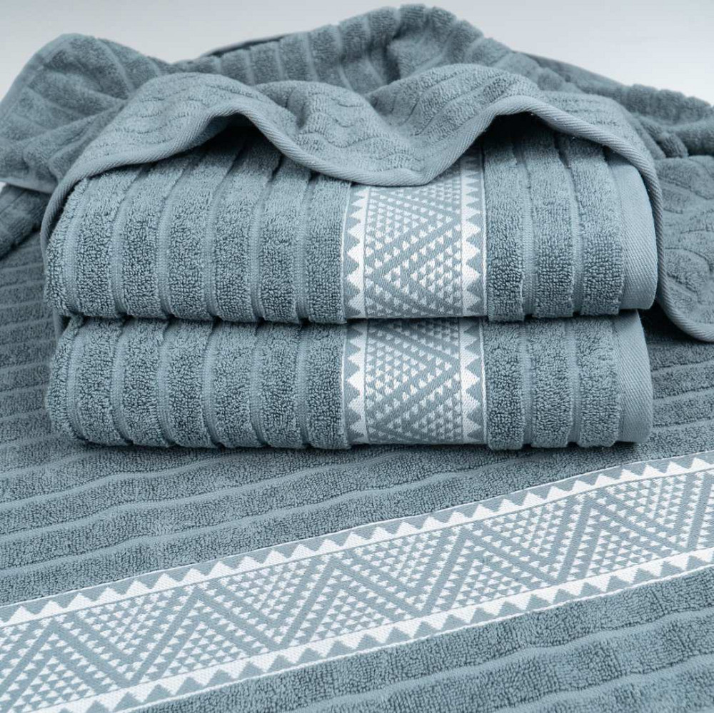 Махровий рушник для обличчя та рук Зіпп GM Textile 50х90см 500г/м2 (Світло-сірий) Суми - фото 3