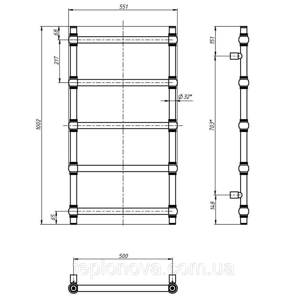 Полотенцесушитель Retro 500х1000 Золото Черновцы - изображение 4